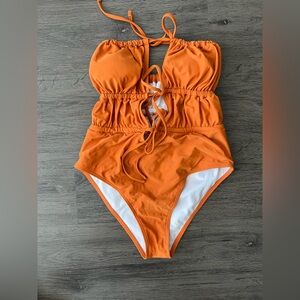Orange One Piece Swimsuit